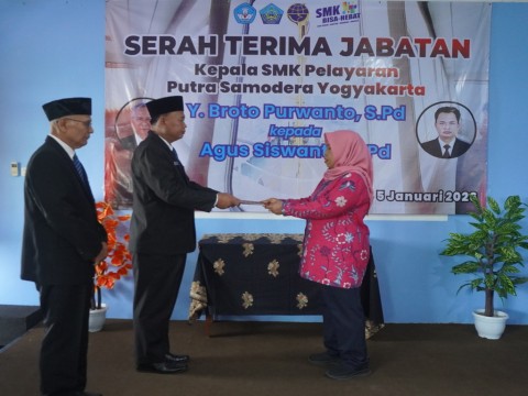 Serah Terima Jabatan Kepala SMK Pelayaran Putra Samodera Yogyakarta tahun 2026